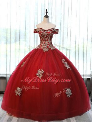 Shining Floor Length Ball Gowns Sleeveless Wine Red Sweet 16 Dresses Lace Up