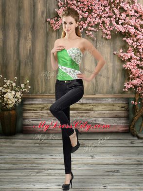 White Sleeveless Embroidery and Belt Floor Length Ball Gown Prom Dress