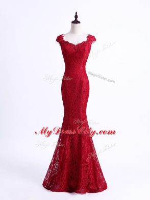 Lace Sleeveless Floor Length Womens Evening Dresses and Lace