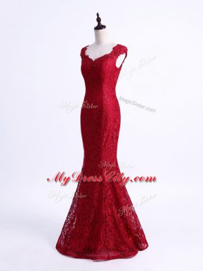 Lace Sleeveless Floor Length Womens Evening Dresses and Lace