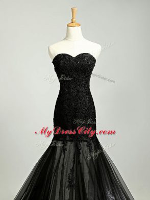 Sleeveless Beading and Appliques Lace Up