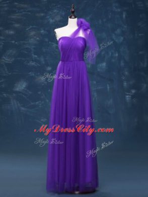 Sleeveless Lace Up Floor Length Ruching Quinceanera Court Dresses