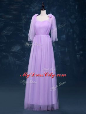 Sleeveless Lace Up Floor Length Ruching Quinceanera Court Dresses