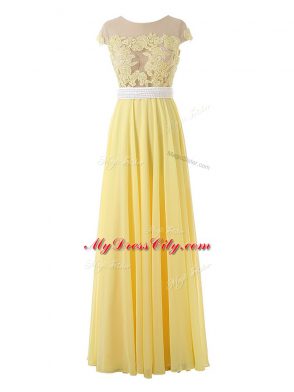 Sophisticated Scoop Sleeveless Organza Evening Dress Lace and Appliques Side Zipper