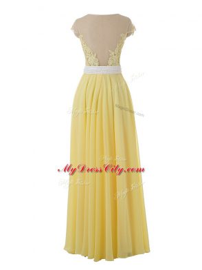 Sophisticated Scoop Sleeveless Organza Evening Dress Lace and Appliques Side Zipper
