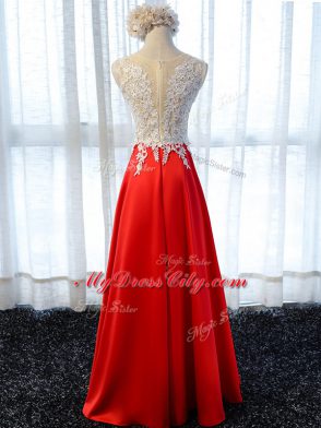 Sweet Lace and Appliques Prom Party Dress Royal Blue Zipper Sleeveless Floor Length