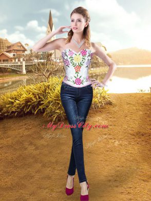 Flirting Rose Pink Sleeveless Embroidery and Ruffled Layers Floor Length Sweet 16 Quinceanera Dress