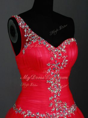 Tulle Sleeveless Floor Length Prom Gown and Beading