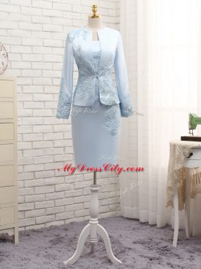 Noble Straps Sleeveless Satin Mother of the Bride Dress Lace and Appliques Zipper