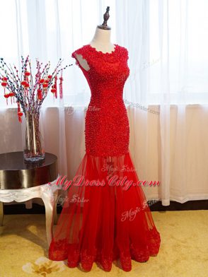 Scoop Sleeveless Side Zipper Evening Wear Eggplant Purple Tulle