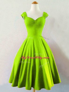 Yellow Green Lace Up Quinceanera Court Dresses Ruching Sleeveless Mini Length