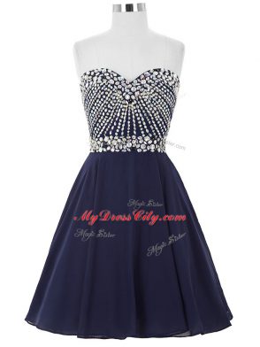 Sweetheart Sleeveless Chiffon Club Wear Beading Lace Up