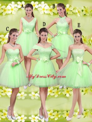 Hot Selling Lace and Belt Quinceanera Court Dresses Lace Up Sleeveless Knee Length