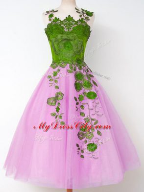Sleeveless Appliques Lace Up Quinceanera Court Dresses