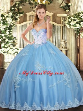 Most Popular Sleeveless Beading and Appliques Lace Up Sweet 16 Dresses