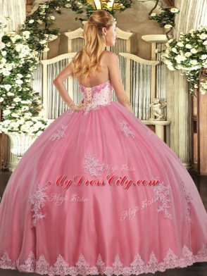 Most Popular Sleeveless Beading and Appliques Lace Up Sweet 16 Dresses