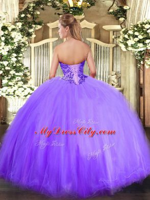 Apple Green Ball Gowns Appliques Vestidos de Quinceanera Lace Up Tulle Sleeveless Floor Length