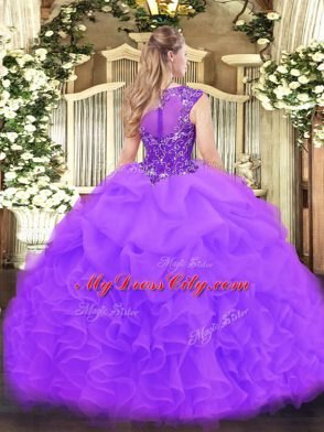Enchanting Baby Pink Sleeveless Organza Zipper 15th Birthday Dress for Military Ball and Sweet 16 and Quinceanera