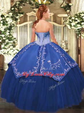Sophisticated Purple Lace Up Sweetheart Beading and Embroidery Sweet 16 Quinceanera Dress Satin and Tulle Sleeveless