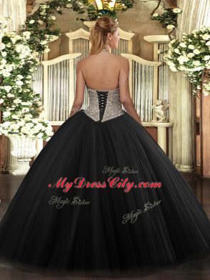 Gold Halter Top Lace Up Beading Sweet 16 Quinceanera Dress Sleeveless