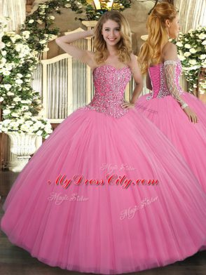 Discount Tulle Sleeveless Floor Length Quinceanera Dresses and Beading