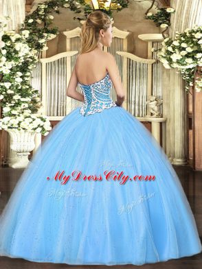 Gorgeous Lavender Sleeveless Tulle Lace Up 15 Quinceanera Dress for Military Ball and Sweet 16 and Quinceanera