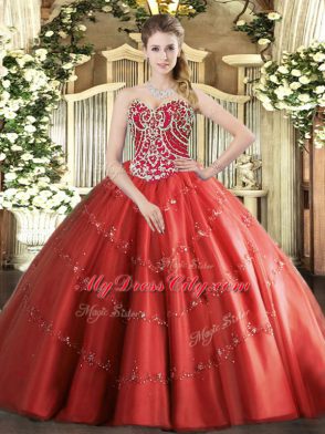 Tulle Sleeveless Floor Length Sweet 16 Dresses and Beading and Appliques