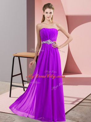 Fancy Sleeveless Beading Lace Up Dress for Prom