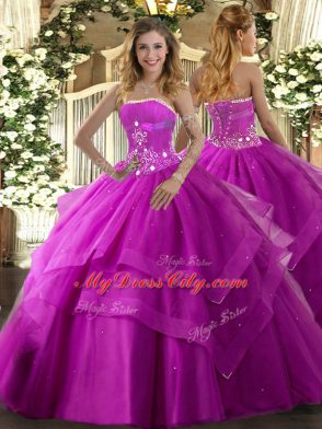 Top Selling Sleeveless Lace Up Floor Length Beading and Ruffled Layers Quinceanera Dresses