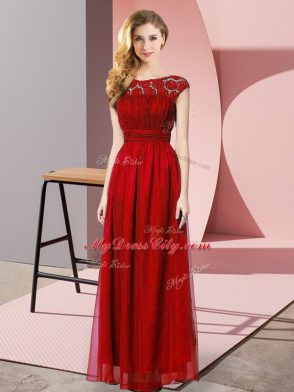 Sleeveless Zipper Floor Length Lace Prom Dress