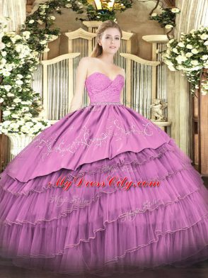 Floor Length Fuchsia Vestidos de Quinceanera Sweetheart Sleeveless Zipper