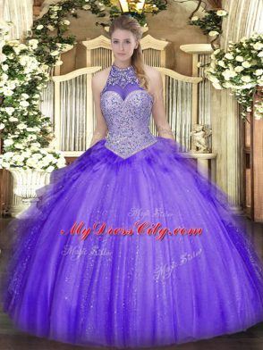 Sleeveless Beading and Ruffles Lace Up 15 Quinceanera Dress