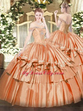 Luxury Sleeveless Beading and Ruffled Layers Lace Up Quinceanera Gown