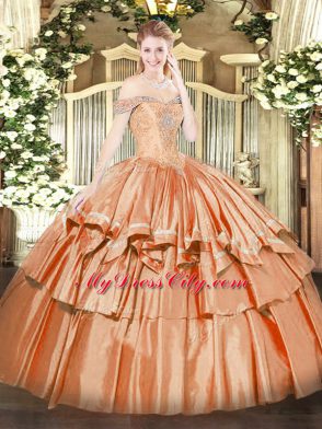 Luxury Sleeveless Beading and Ruffled Layers Lace Up Quinceanera Gown
