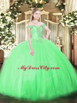 Beauteous Lace Up Quinceanera Gowns Beading Sleeveless Floor Length
