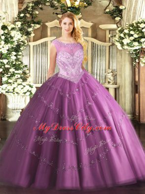 Vintage Sleeveless Zipper Floor Length Beading Quinceanera Dresses