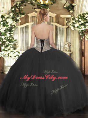 Trendy Sleeveless Floor Length Beading Lace Up 15th Birthday Dress with Yellow Green