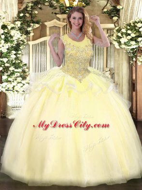 Admirable Sleeveless Beading Zipper Sweet 16 Dresses