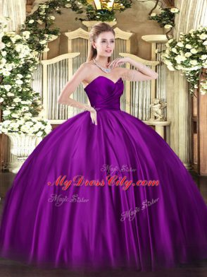 On Sale Purple Quinceanera Dress Military Ball and Sweet 16 and Quinceanera with Ruching Sweetheart Sleeveless Zipper