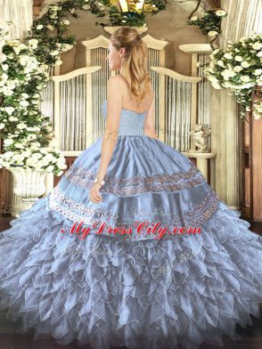 Trendy Organza and Taffeta Sweetheart Sleeveless Zipper Embroidery and Ruffles Quinceanera Gowns in Wine Red
