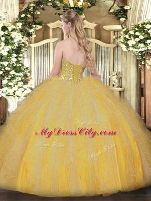 Apple Green Sleeveless Floor Length Ruffles Lace Up Sweet 16 Quinceanera Dress