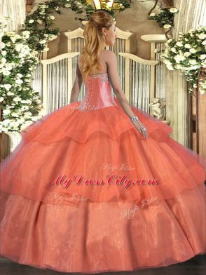 Floor Length Hot Pink Quinceanera Gowns Sweetheart Sleeveless Lace Up