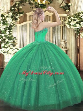 Affordable Tulle and Sequined Sleeveless Floor Length 15th Birthday Dress and Beading
