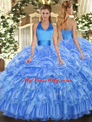Free and Easy Sleeveless Ruffled Layers and Pick Ups Lace Up Quinceanera Dress