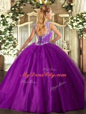 Inexpensive Sleeveless Beading Lace Up Sweet 16 Quinceanera Dress
