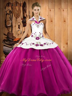 Sleeveless Embroidery Lace Up Quinceanera Dresses
