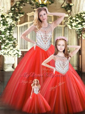 Most Popular Sleeveless Beading Lace Up 15th Birthday Dress