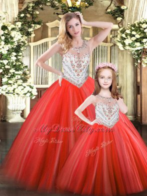 Most Popular Sleeveless Beading Lace Up 15th Birthday Dress