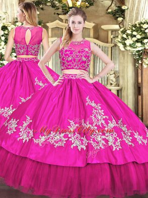 Tulle Sleeveless Floor Length Sweet 16 Quinceanera Dress and Beading and Appliques