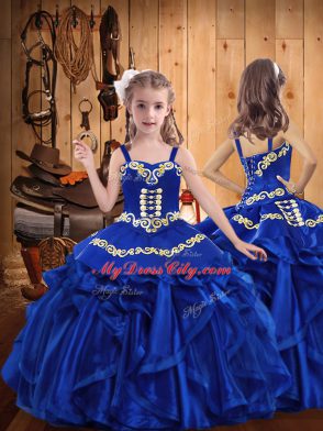 Extravagant Sweetheart Sleeveless Organza Quinceanera Gowns Embroidery and Ruffles Lace Up
